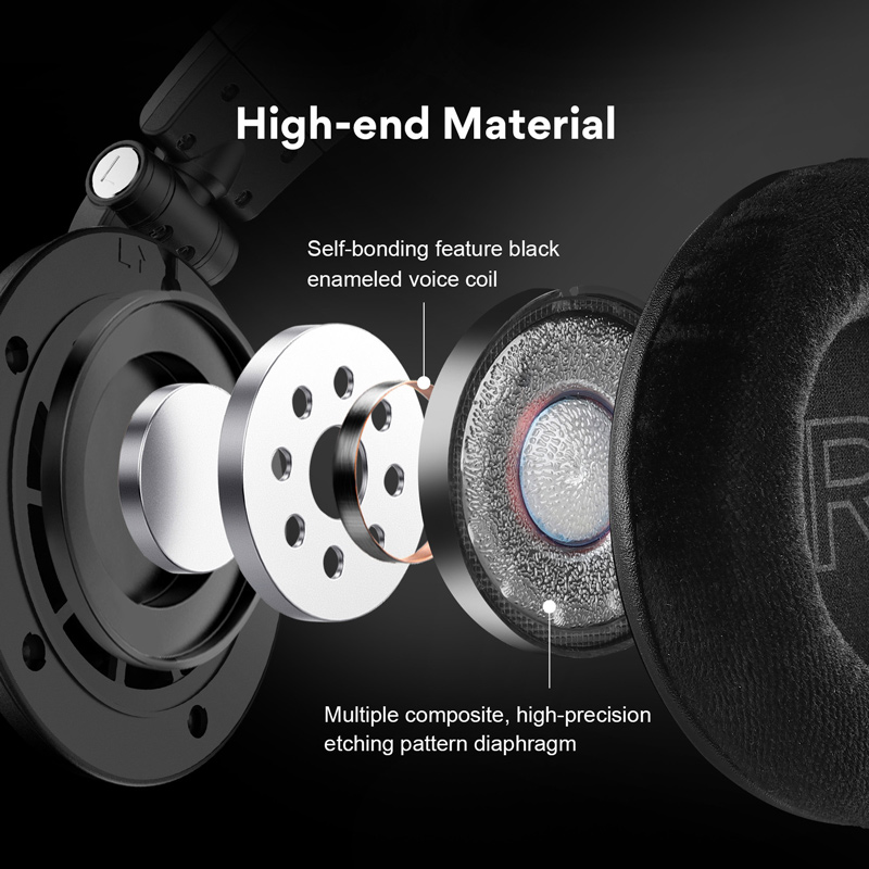 ONEODIO headset Monitor 80, 6.35mm & 3.5mm σύνδεση, Hi-Res, 40mm, μαύρο OA-MONITOR80
