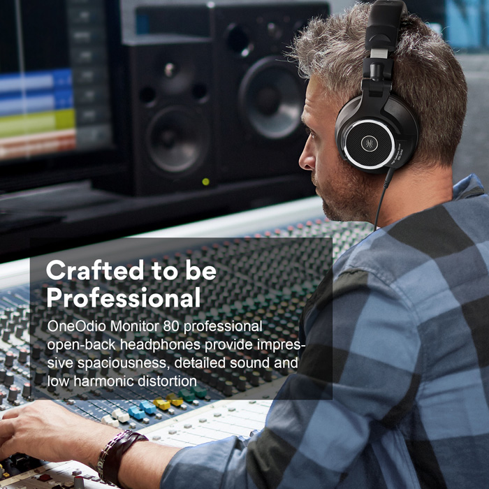 ONEODIO headset Monitor 80, 6.35mm & 3.5mm σύνδεση, Hi-Res, 40mm, μαύρο OA-MONITOR80