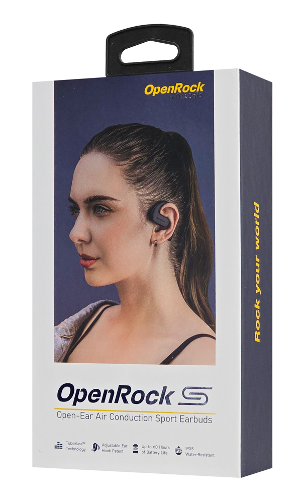 OPENROCKS earphones με θήκη φόρτισης OpenRock S, Open Wearable Stereo, ANC, μαύρο, by OneOdio OA-OPENROCKS-BK