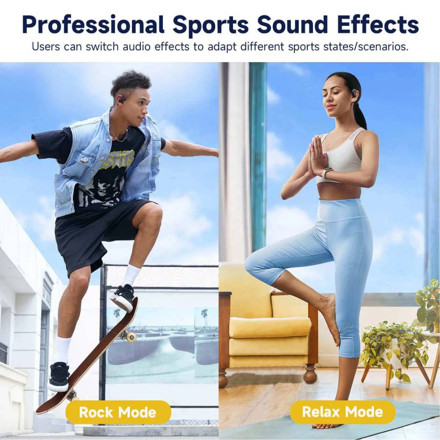 OPENROCKS earphones με θήκη φόρτισης OpenRock S, Open Wearable Stereo, ANC, μαύρο, by OneOdio OA-OPENROCKS-BK