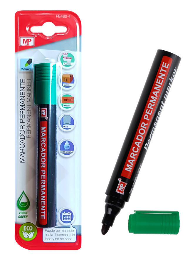 MP ανεξίτηλος μαρκαδόρος PE486-4, 2-3mm, πράσινος PE486-4