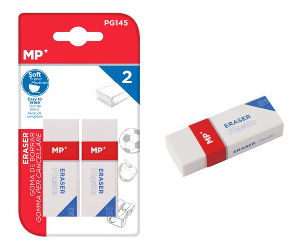 MP γόμα PG145, 65 x 23mm, λευκή, 2τμχ PG145