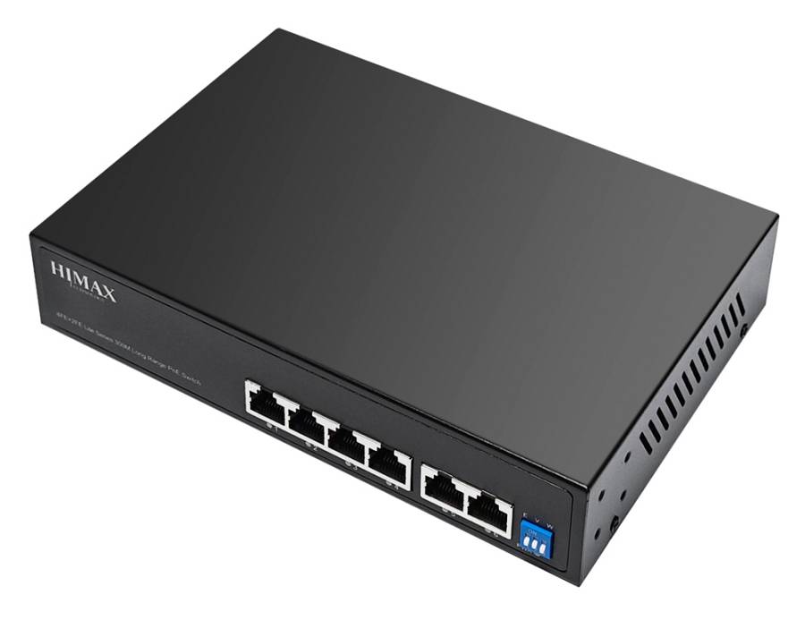 HIMAX PoE switch PS1402E-L, 4x Ethernet PoE & 2x Ethernet θύρες, έως 100Mbps PS1402E-L