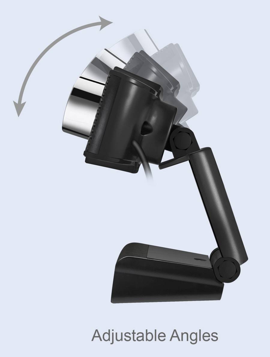 POWERTECH web camera PT-1078, 2.0MP Full HD, Plug & Play, 1.35m, μαύρη PT-1078