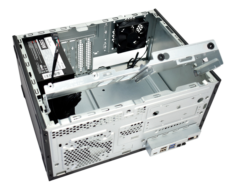POWERTECH PC Case PT-1101 με 550W PSU, Micro-ATX, 265x168x353mm, μαύρο PT-1101