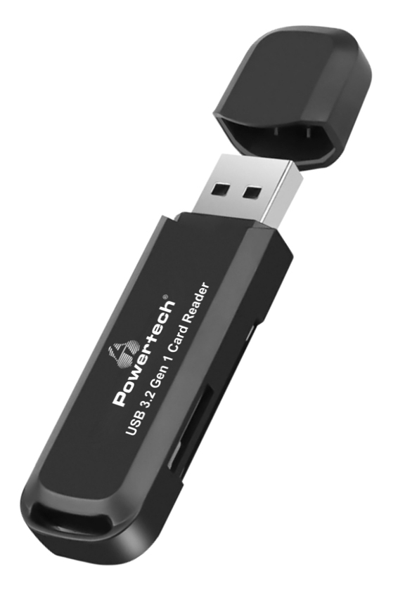 POWERTECH card reader PT-1112 για SD & micro SD, USB 3.2, 5Gbps, μαύρο PT-1112
