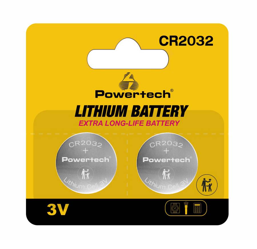 POWERTECH μπαταρίες λιθίου PT-1209, CR2032, 3V, 2τμχ PT-1209