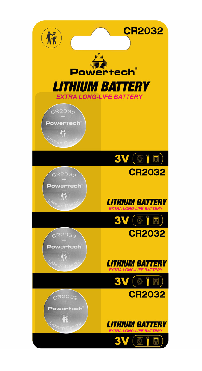 POWERTECH μπαταρίες λιθίου PT-1210, CR2032, 3V, 4τμχ PT-1210