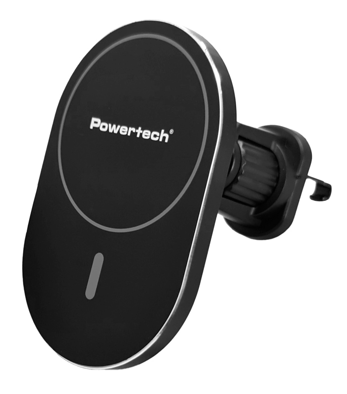 POWERTECH ασύρματος φορτιστής & βάση αυτοκινήτου PT-1241, 15W, μαύρος PT-1241