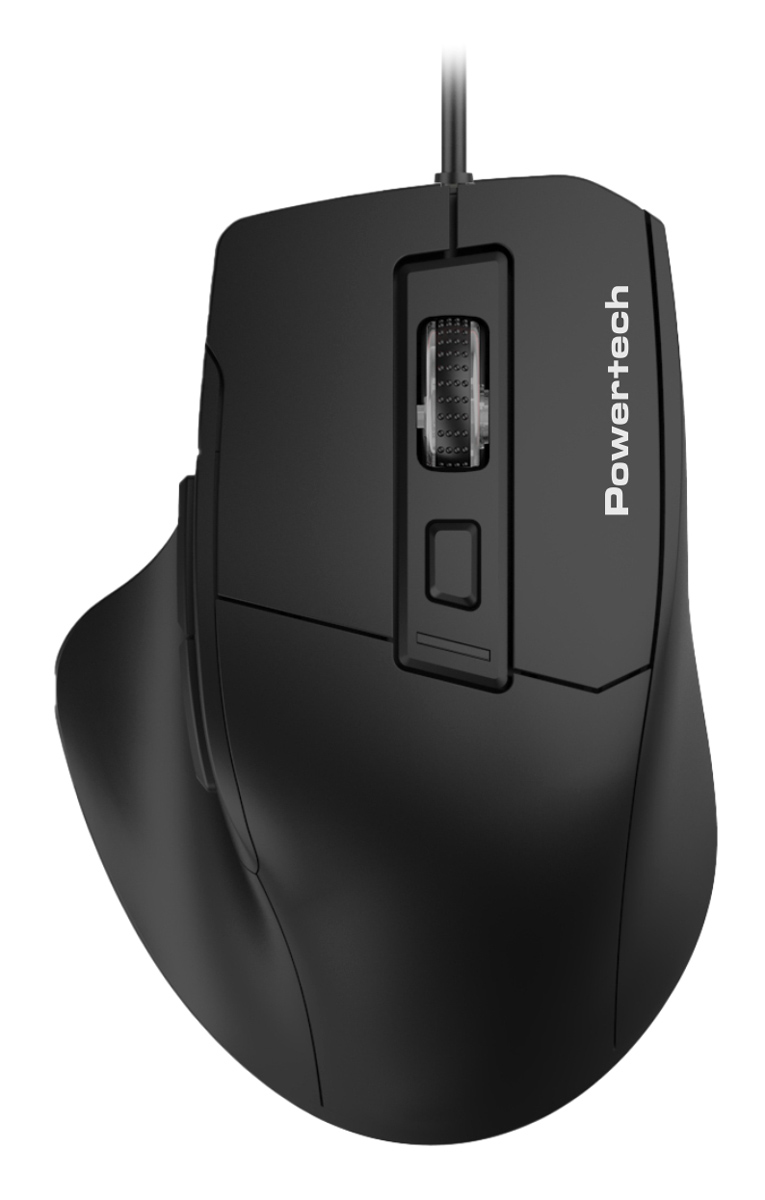 POWERTECH ενσύρματο ποντίκι PT-1273, οπτικό, 3600DPI, μαύρο PT-1273
