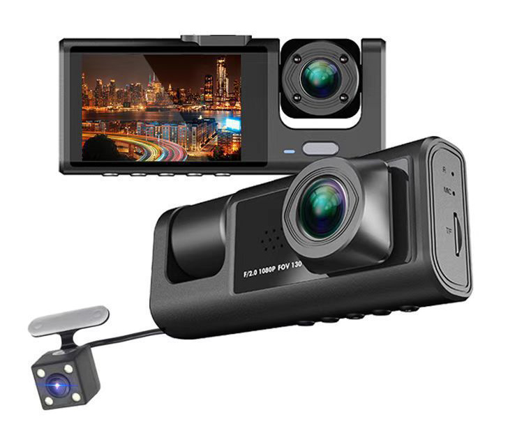 POWERTECH κάμερες αυτοκινήτου PT-1331, μπροστινή/καμπίνας/οπισθοπορείας, 2 οθόνη, 1080p/480p PT-1331