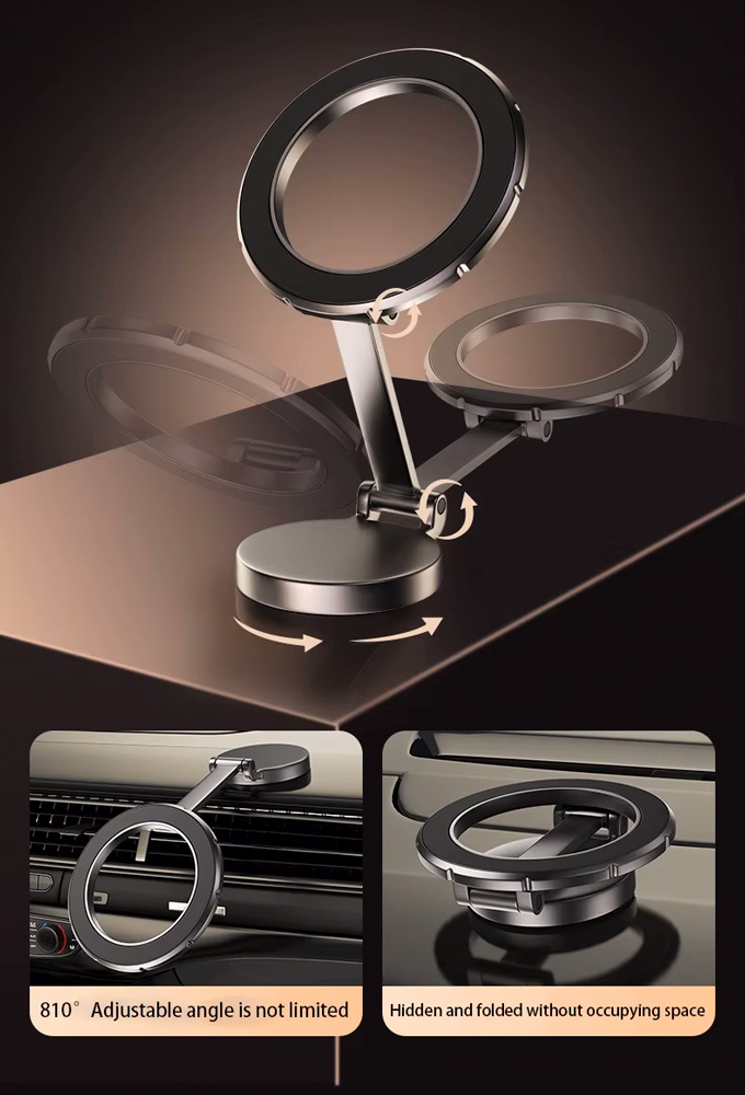 POWERTECH βάση smartphone αυτοκινήτου PT-1356 για ταμπλό, μαγνητική, μαύρη PT-1356