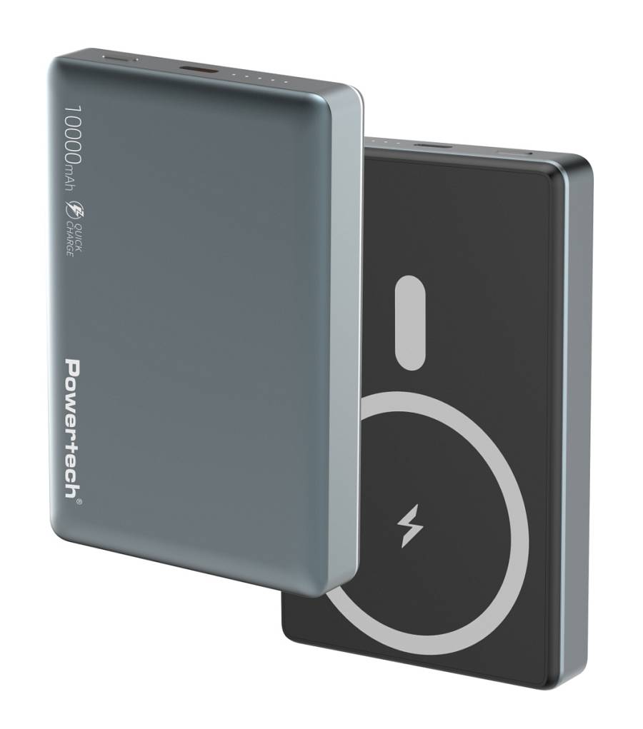POWERTECH power bank PT-1377, 10000mah, magnetic wireless, 20W, γκρι PT-1377