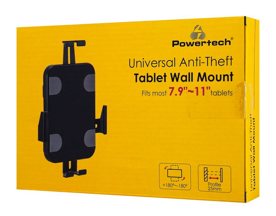 POWERTECH επιτοίχια βάση tablet PT-1447, αντικλεπτική, 7.9-11, μαύρη PT-1447