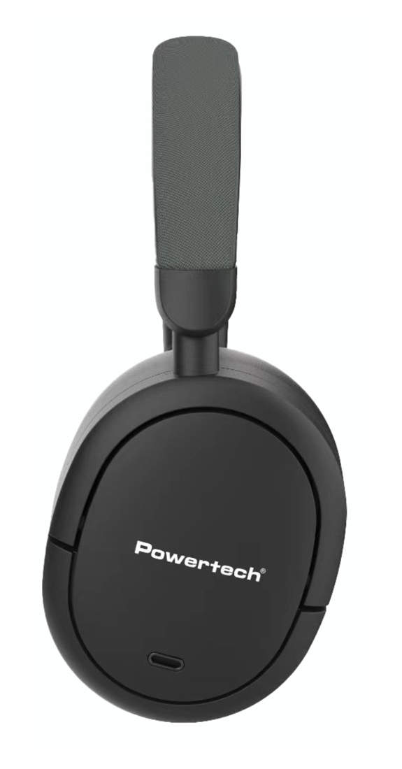 POWERTECH headphones PT-1462, ενσύρματα & ασύρματα, ANC & ENC, 40mm, 300mAh, μαύρα PT-1462
