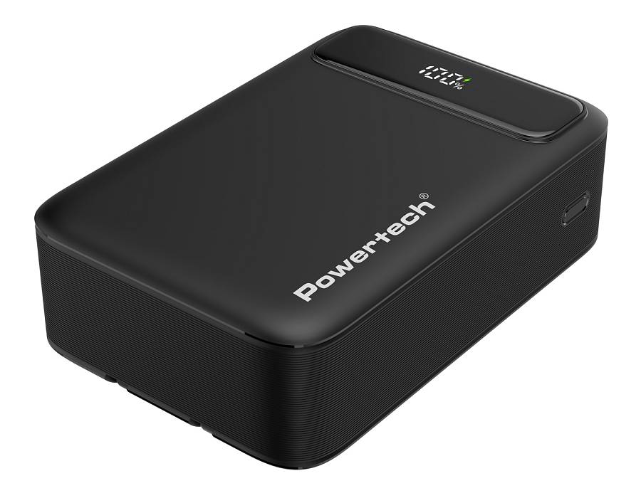 POWERTECH power bank PT-1504 με καλώδια & οθόνη, 20000mah, 22.5W, μαύρο PT-1504
