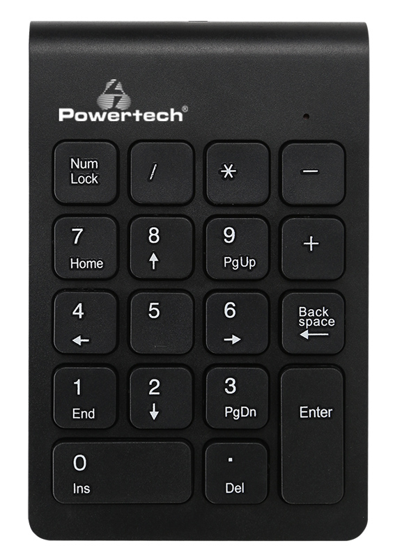 POWERTECH ασύρματο αριθμητικό πληκτρολόγιο PT-939, 2.4GHz, μαύρο PT-939