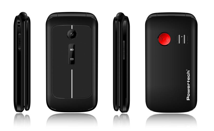 POWERTECH κινητό τηλέφωνο Sentry 2.8, 2.8, dual SIM, πλήκτρο SOS, μαύρο PTM-40