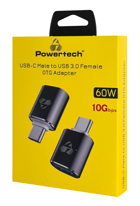 POWERTECH αντάπτορας USB-C σε USB 3.0 PTR-0148, 10 Gbps, 60W, γκρι PTR-0148