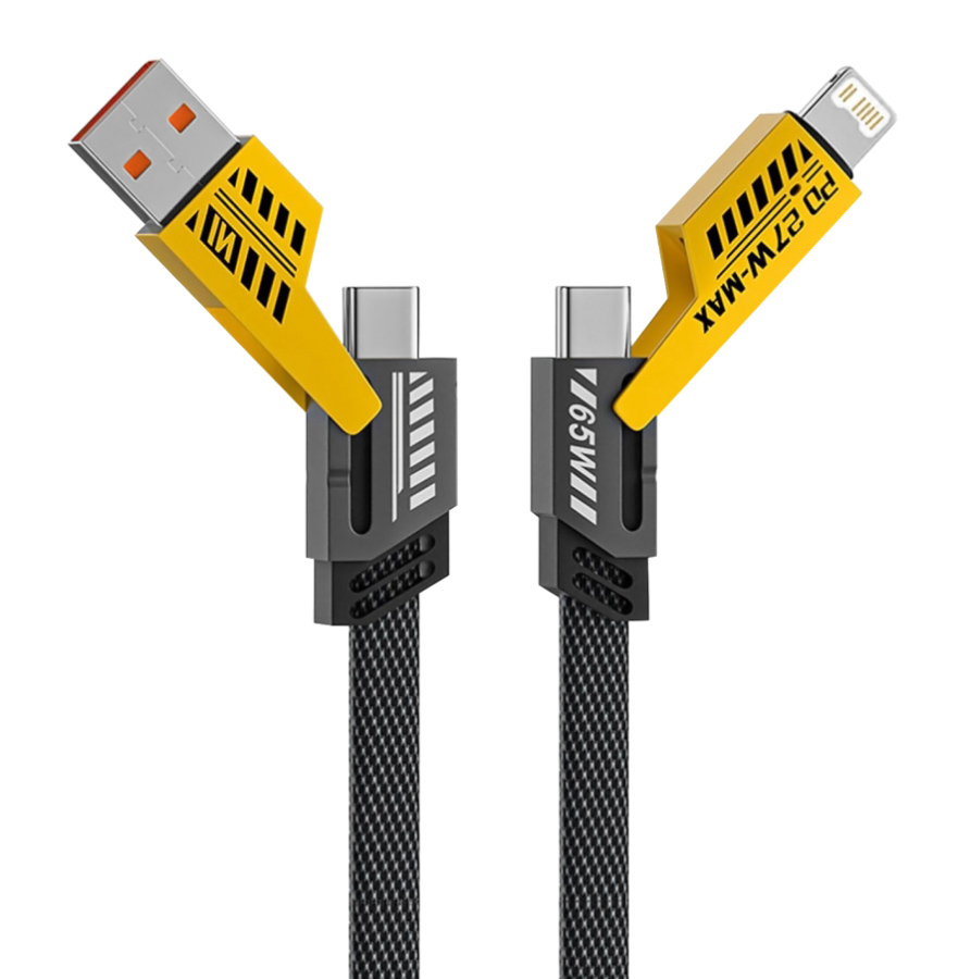 POWERTECH καλώδιο USB-C/USB σε USB-C/Lightning PTR-0164, 65W, 480Mbps, 1m, μαύρο PTR-0164
