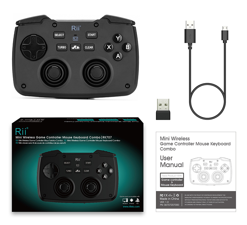 RIITEK ασύρματο gamepad & πληκτρολόγιο RK707, backlit, 2.4GHz, μαύρο RT-RK707