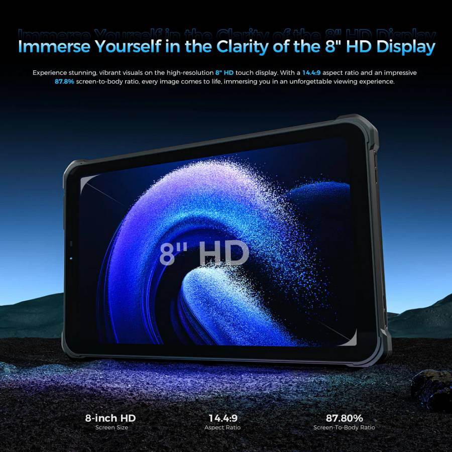 OUKITEL tablet RT3 Plus, 8, 4/128GB, 4G, 11000mAh, IP68/IP69K, μαύρο RT3PLUS-BK