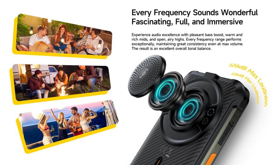 ULEFONE smartphone RugKing με ηχείο 3.5W, 5.99, 8/256GB, 9600mAh, IP68/IP69K, μαύρο RUGKING-BK