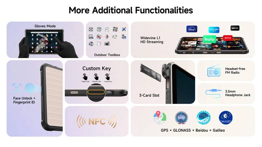 ULEFONE tablet RugKing Pad 2 Pro, 10.1, 8/256GB, 10200mAh, IP68/IP69K/MIL-STD-810H, 4G, μαύρο RUGKINGPAD2PRO