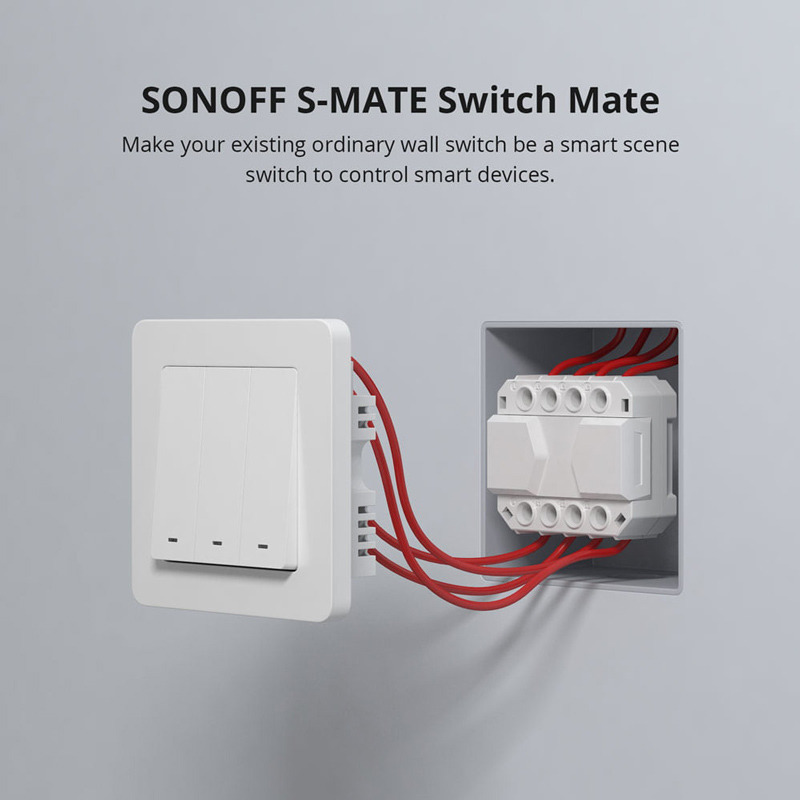 SONOFF smart διακόπτης S-MATE, 3 κανάλια, 16A, λευκός S-MATE