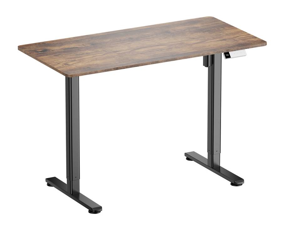 BRATECK ηλεκτρικό γραφείο S16-22R-B με ρυθμιζόμενο ύψος, 120x60x72~120cm, μαύρο/καφέ ξύλινο S16-22R-B