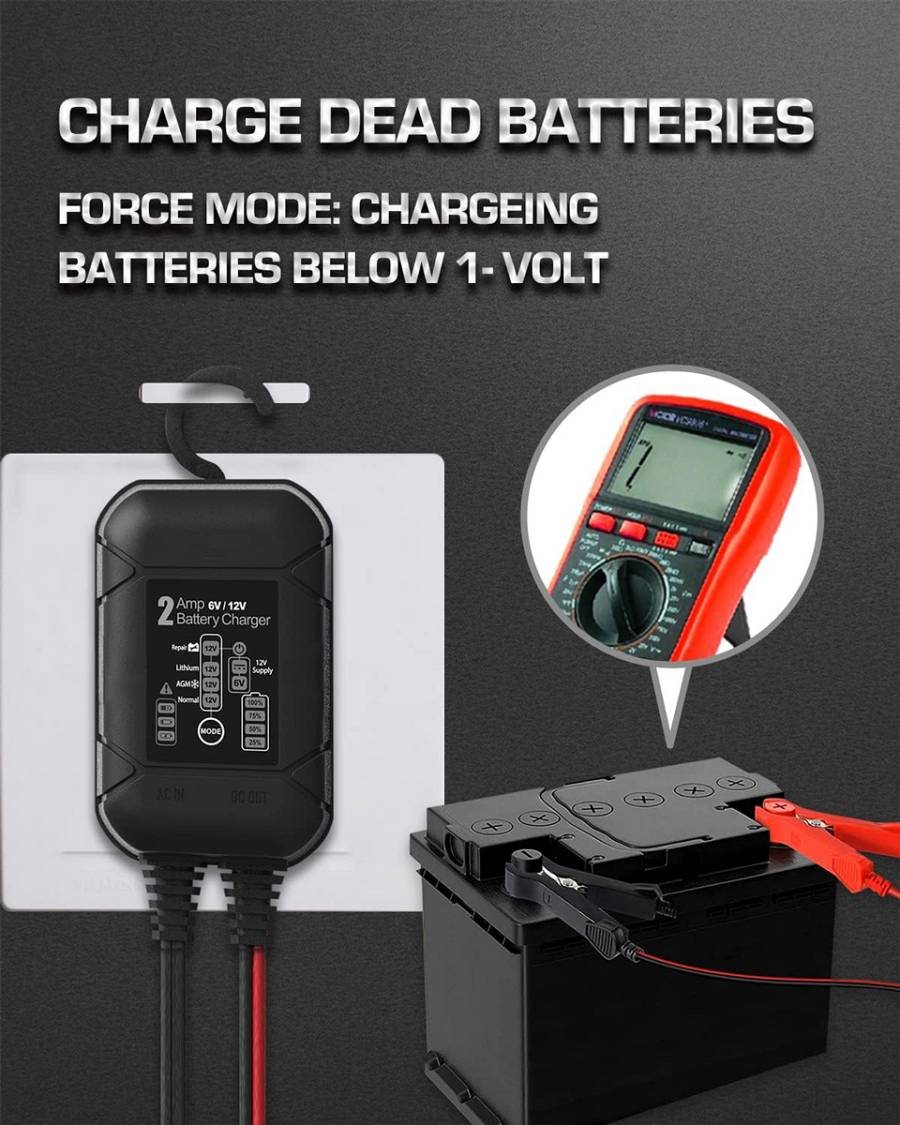 BYGD φορτιστής & συντηρητής μπαταρίας αυτοκινήτου S2000, 6-12V/2A S2000