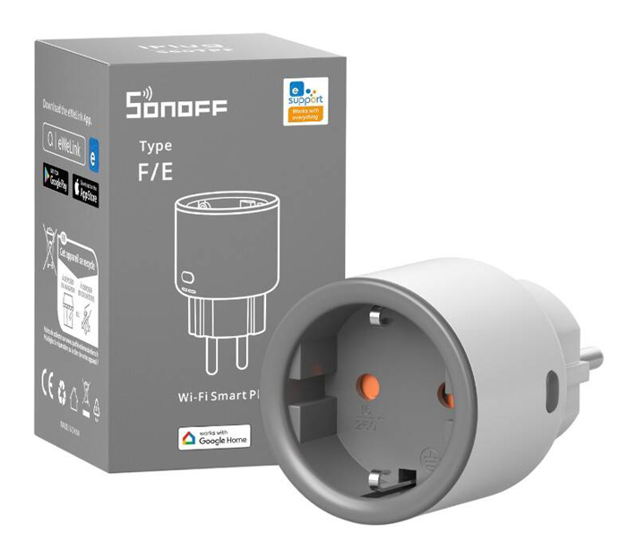SONOFF smart αντάπτορας ρεύματος S60TPF, μονός, 4000W, WiFi, λευκός S60TPF