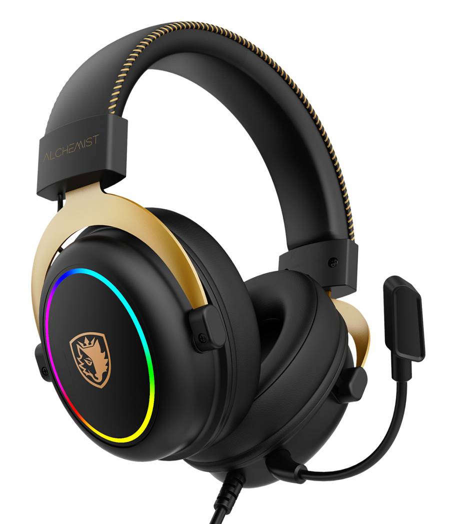 SADES gaming headset Alchemist, USB σύνδεση, 50mm, V7.1 surround, ENC, RGB, multi-platform, μαύρο SA-913