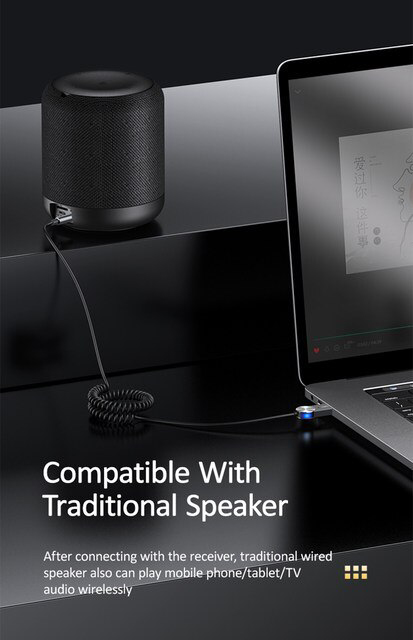 USAMS Bluetooth car audio receiver US-SJ464, μεταλλικό, γκρι SJ464JSQ01