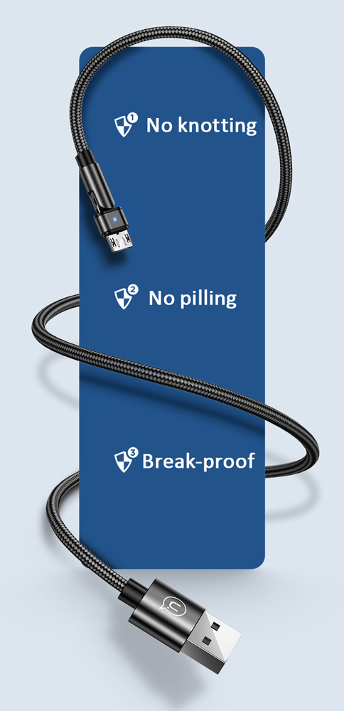 USAMS καλώδιο Micro USB σε USB SJ478, περιστρεφόμενο, 2A, 1m, πράσινο SJ478USB02
