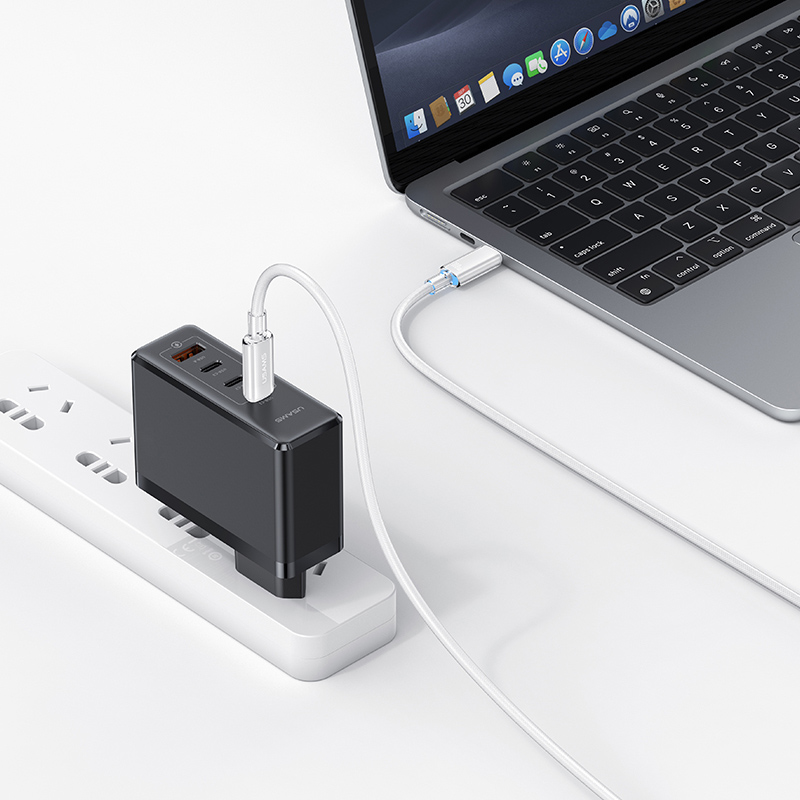 USAMS καλώδιο USB-C σε USB-C US-SJ660, 100W, 480Mbps, 1.2m, μαύρο SJ660USB01