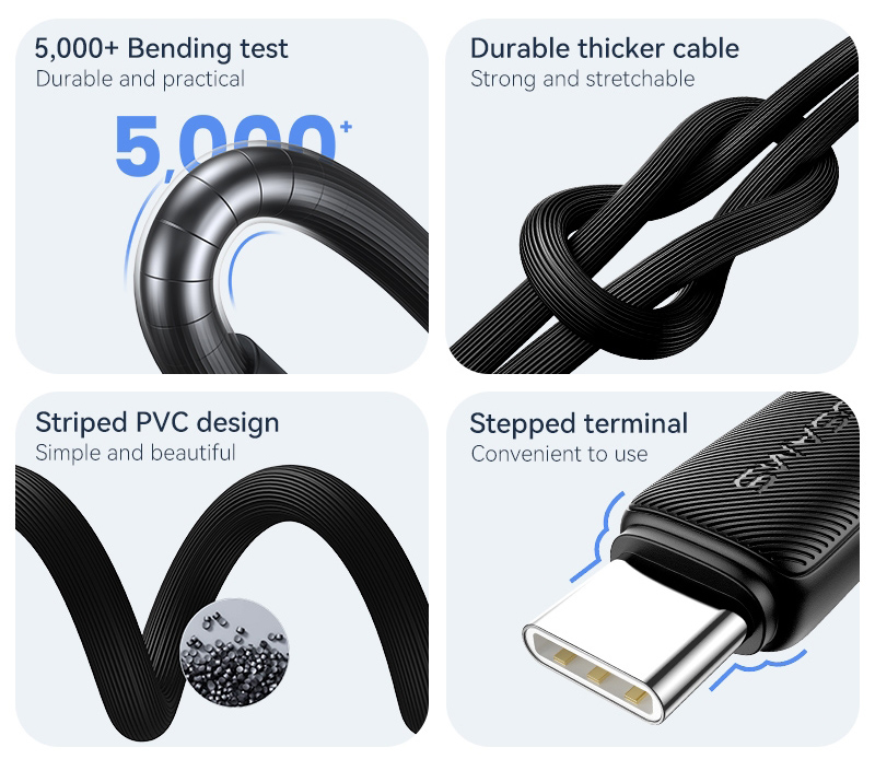 USAMS καλώδιο USB-C σε USB US-SJ688, 3A, 480Mbps, 1m, μαύρο SJ688USB01
