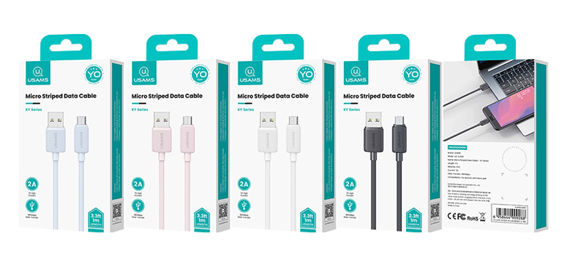 USAMS καλώδιο micro USB σε USB US-SJ690, 2A, 480Mbps, 1m, μαύρο SJ690USB01