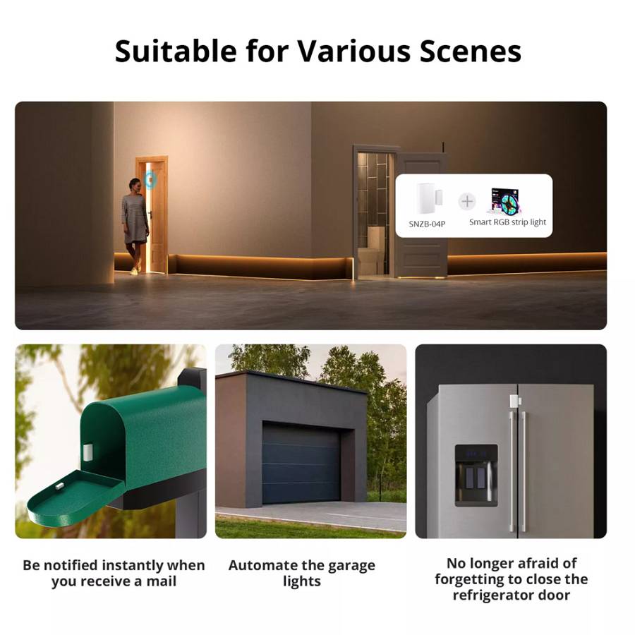 SONOFF smart μαγνητική παγίδα SNZB-04P, ZigBee, μπαταρίας, λευκή SNZB-04P
