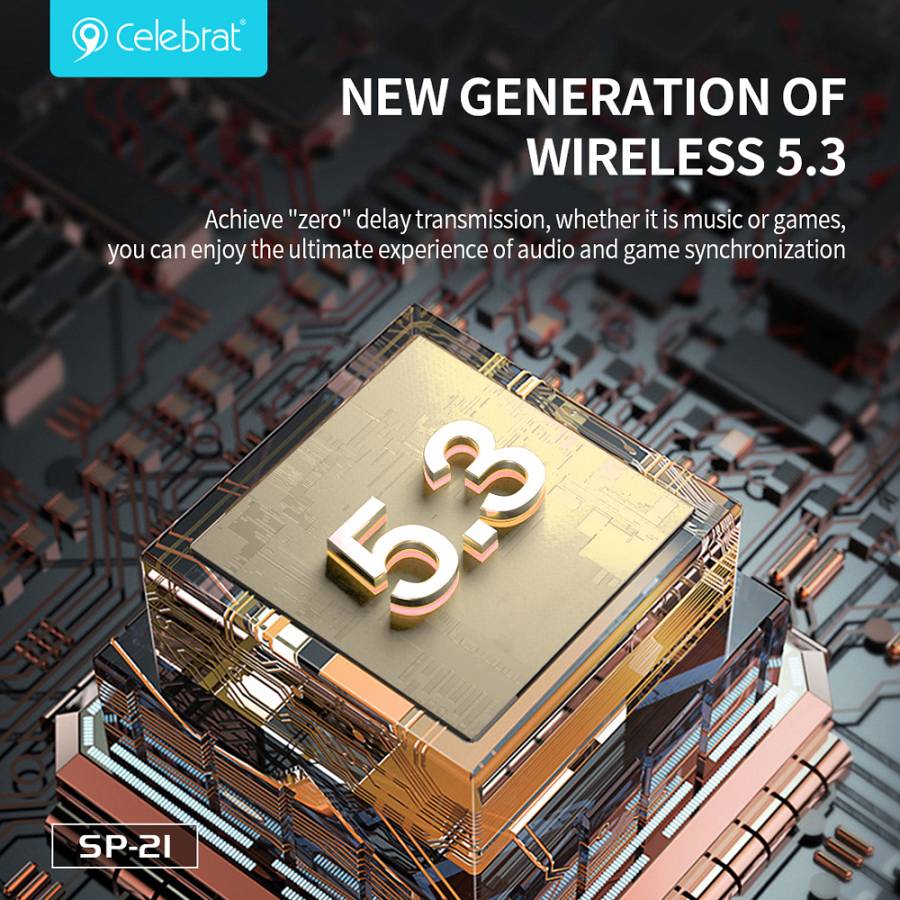 CELEBRAT φορητό ηχείο SP-21, 5W, Bluetooth, 1200mAh, μαύρο SP-21