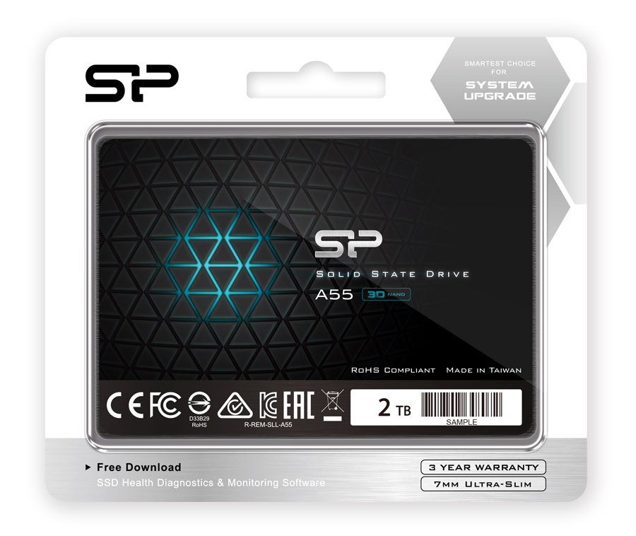 SILICON POWER SSD A55 2TB, 2.5, SATA III, 500-450MB/s, 7mm SP002TBSS3A55S25