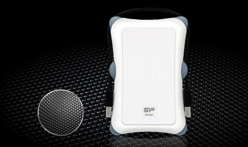 SILICON POWER εξωτερικός HDD Armor A30, 1TB, USB 3.2, λευκός SP010TBPHDA30S3W
