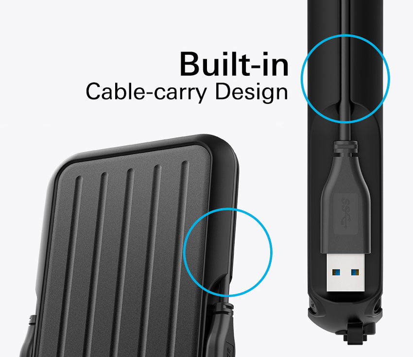 SILICON POWER εξωτερικός HDD Armor A66, 4TB, USB 3.2, μαύρος SP040TBPHD66LS3K