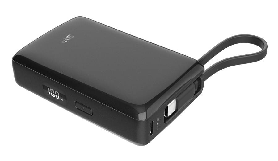 SILICON POWER power bank CP10 με καλώδιο USB-C, 2x θύρες εξόδου, 10000mAh, 20W, μαύρο SP10KMAPBKCP101K