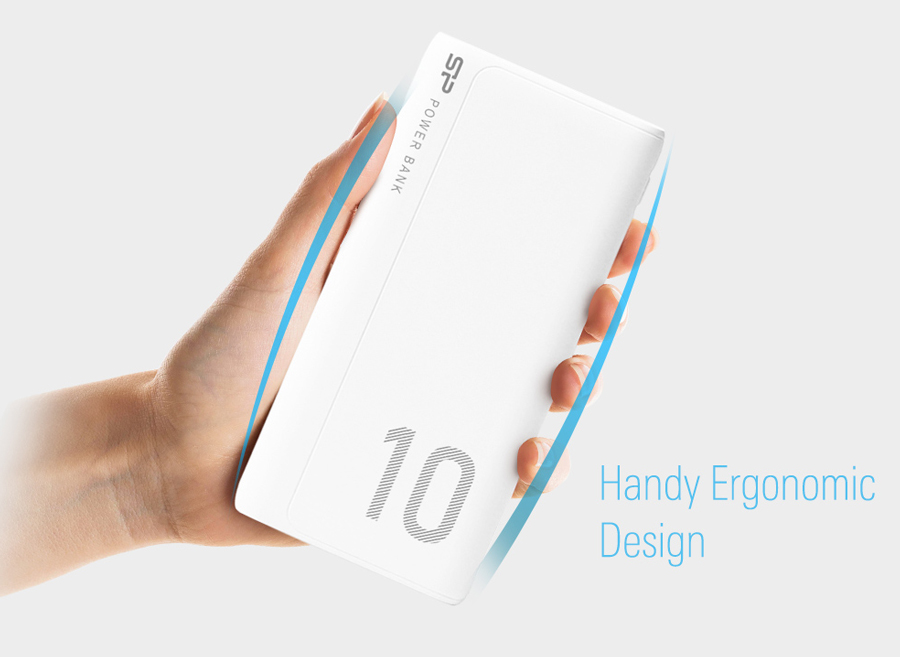 SILICON POWER power bank GP15, 10000mAh, 2x USB output, 2.1A, λευκό SP10KMAPBKGP150W