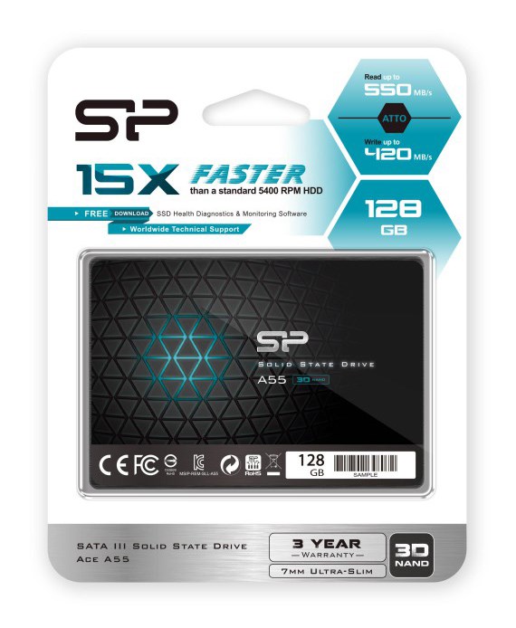 SILICON POWER SSD A55 128GB, 2.5, SATA III, 460-360MB/s, 7mm SP128GBSS3A55S25