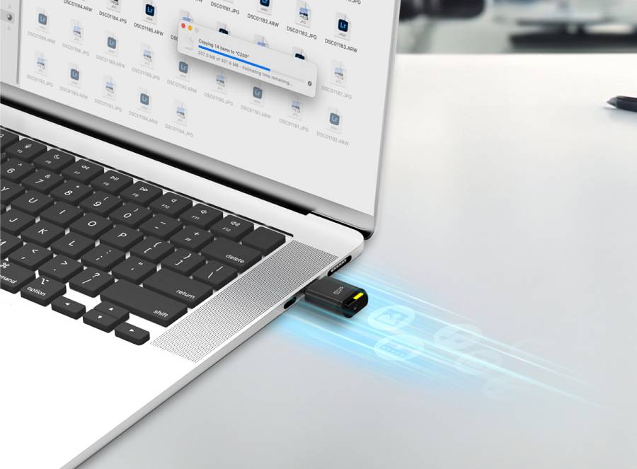 SILICON POWER card reader C200 για micro SD, USB-C, USB 3.2, 180/165MBps, μαύρο SPU3CTMREDC2000K