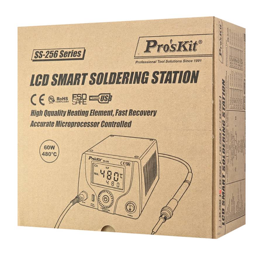 PROSKIT σταθμός συγκόλλησης SS-256B με κολλητήρι, 60W, 200~480 °C SS-256B