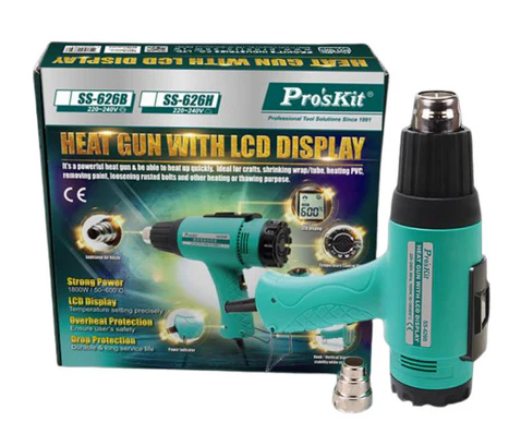 PROSKIT πιστόλι θερμού αέρα SS-626B με οθόνη, 1800W, 50~600 °C SS-626B