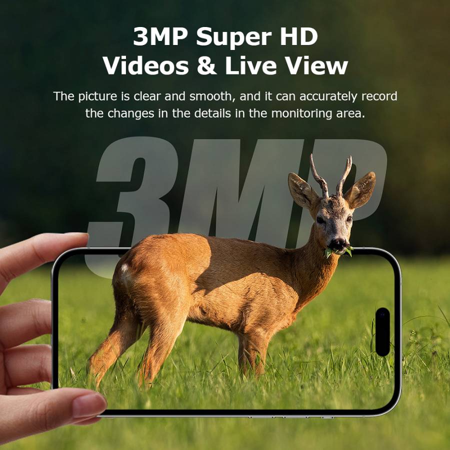 SECTEC smart ηλιακή κάμερα κυνηγού ST-HC809, 3MP, 4G, PIR, SD, IP66 ST-HC809